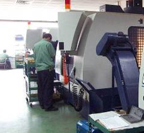 CNC precision machining shop floor for semiconductor components